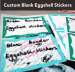 Out door use eggshell stickers with sun-proof ink printed black border blank eggshell stickers