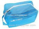 Personalised blue frosted plastic EVA gift bag with zipper , 28x16x11cm