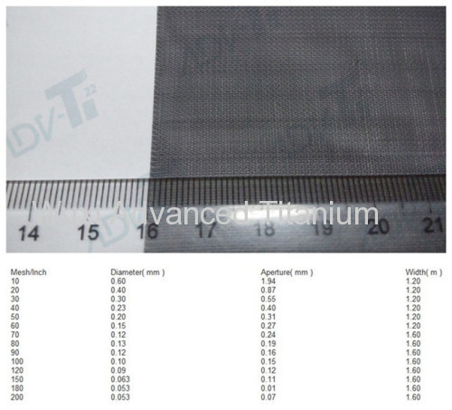 Woven Titanium Wire Mesh Gr 2 Ti For Electroplating And Battery Industry