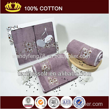 wholesale 100%bamboo embroidery flowers gift towel