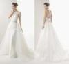 Tulle Wedding Dresses Crew Neck Open Back Ball Womens Wedding Dresses Court Train