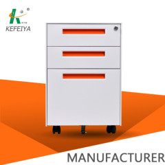 fashion white 3 drawer steel mobile pedestal