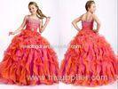 Floor Length Spaghetti Strap Little Girl Pageant Dresses with Beaded Cascading Ruffles