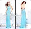 Backless Evening Dresses Light Blue