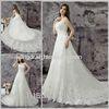 Tulle Flower Lace Applique Sweetheart Wedding Gowns Chapel Train Lace Up
