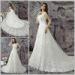 Tulle Flower Lace Applique Sweetheart Wedding Gowns Chapel Train Lace Up