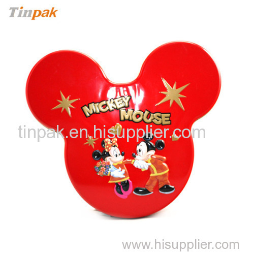 Mickey mouse shape tin box for X'-mas