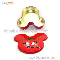 Mickey mouse shape tin box for X'-mas