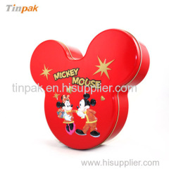 Mickey mouse shape tin box for X'-mas