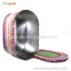 large oval shape cookie tin box supplier