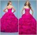 Rose Taffeta Ruffled Quinceanera Dresses Open Back Evening Gowns