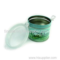 round superb green tea tin box supplier