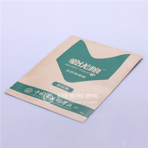 Customize Large Size 3-side Seal Kraft Paper Pet Food Packaging