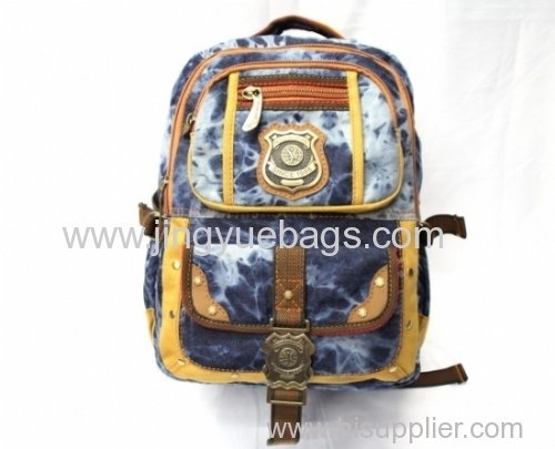 Washed with cotton denim backpack
