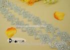 Custom Design Silver Beaded Clear Crystals For Dress Decoration