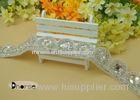 Handmade Hot Fix Bling Bling Decorative Rhinestone Fabric Trim For Wedding Dress