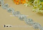 S Shape Clear Stone Decorative Rhinestone Beaded Trim For Wedding Dress