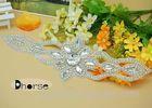 Handmade Silver Beaded Crystal Appliques For Wedding Dresses
