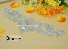 Silver Beaded Crystal Rhinestone Applique For Wedding Decoration