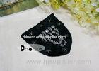 cool Stylish Black Beaded Appliques For Clothing With Skulls