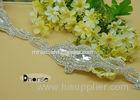 Iron On Fabric Decorative Rhinestone Beaded Trim For Wedding Dresses