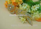 Silver Iron On Flower Design Rhinestone Beaded Applique For Deciration