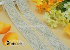 Custom Iron On Decorative Rhinestone Beaded Trim For Wedding Dress