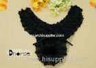 Winter Black / White Fur Beaded Neckline Applique For Ladies Dress