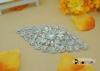 Decorative Sparkling Diamond Rhinestone Wedding Appliques , Beaded Rhinestone Applique