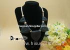 Leaves Ornament Decorative Chunky Collar Beaded Necklace , Handmade Collar Necklace