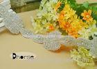 Handmade Clear Stone Decorative Crystal Bridal Trim For Wedding Dress