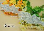 Handmade Decorative Fabric Rhinestone Applique Trim with Leaf Design