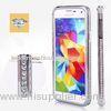 Silver Rhinestone Bling Metal Cell Phone Cases Frame Bumper Case for S5 I9600