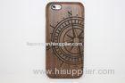 Compass Black Walnut Wood Cell Phone Case , durable Natural Bamboo protective cell phone cases