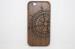 Compass Black Walnut Wood Cell Phone Case , durable Natural Bamboo protective cell phone cases