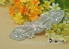 Handmade Bling Bling Bridal Rhinestone Beaded Applique For Wedding Dress