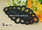 Handemade Black Rhinestone Beaded Applique For Wedding Dresses