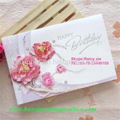 square and pink flower greeting cards