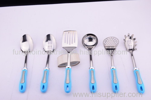 stainless steel cookware tool set plastic colorful handle