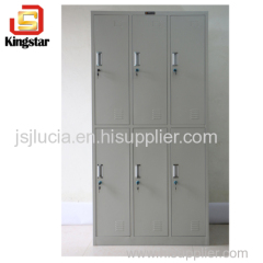 Colorful Powder Coated Lockable Clothes Storage Steel Locker 6 Opening