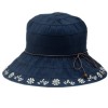 Ladies Blue Fisherman Embroidered Belt Hat