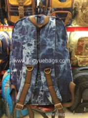 Style restoring ancient ways with cotton washed denim backpack