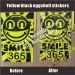 Custom bright yellow smile eggshell graffitti stickers