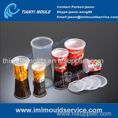 thin-wall plastics injection mould 250g IML round food containers mould