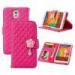 Pink Diamond Pattern Leather Mobile Phone Cases Magnetic Wallet Flip Stand Case