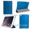 Three Fold Transparent Silk line Protective Ipad Cases For Ipad Air 2 Blue