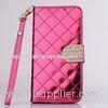 Bling Diamond Wrist Strap Card Leather Mobile Phone Cases Wallet Flip Case Cover
