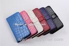 Card Holster and Money Insert Leather Mobile Phone Cases Crocodile Pattern