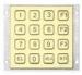 Golden Dustproof Stainless Steel 4 x 4 Keypad / 16 Button Keypad For ATM