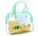 Transparent Bright printing PVC tote bag , clear PVC tote bags 22x16x6cm
